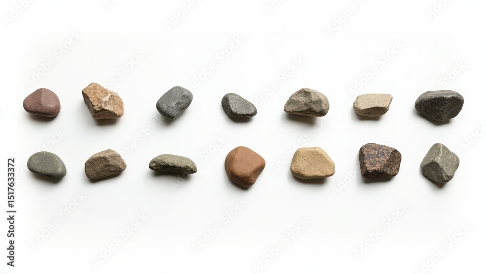 Aufkleber a collection of various stones artfully arranged, offering a diverse range of shapes and textures, p