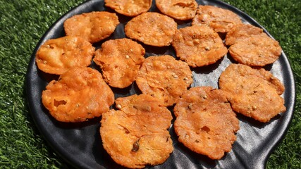 Crispy South Indian tea time snacks item, made in Kerala, Andhra Pradesh, Telangana, Karnataka. South Indian crackers 