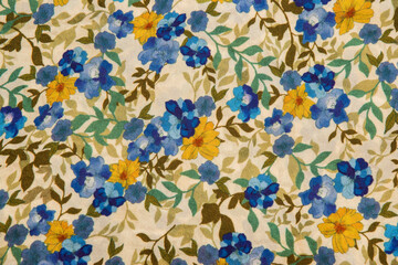 Fabric texture pattern. tissue, textile, cloth, fabric, material, texture. Floral motif closeup as background © varbenov