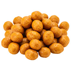 Honey Roasted Peanuts:  Close-Up Product Photography of Crunchy, Sweet Snacks on transparent background