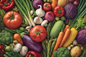 Vibrant array of fresh vegetables