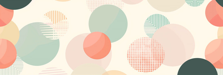 Seamless vector pattern with pastel geometric circle design