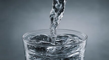 Water pouring into a glass