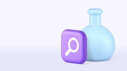 Chemical change medical science search laboratory analyzing copy space banner template. Chemistry biology lab analysis clinic medicine formula development scientific innovation research