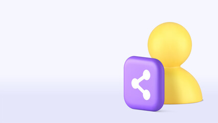 Personal communication contact information sharing social network copy space banner template. User account community profile society member link web cyberspace interaction