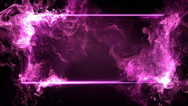 Smoky neon pink border effect animation
