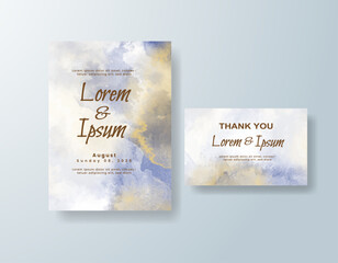 Wedding invitation with abstract watercolor background