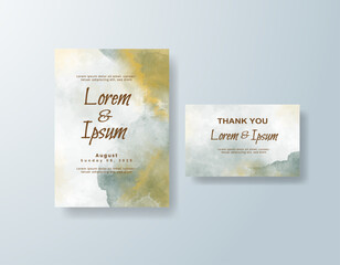 Wedding invitation with abstract watercolor background