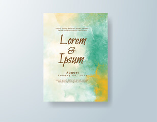 Wedding invitation with abstract watercolor background