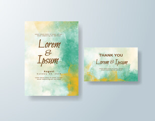 Wedding invitation with abstract watercolor background