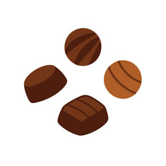 Elegant dark chocolate bonbon designs Vector illustration