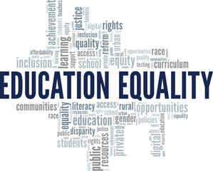 Education Equality word cloud conceptual design isolated on white background.