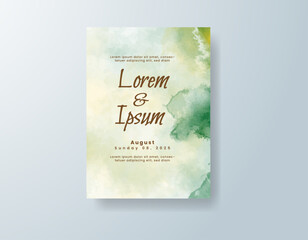 Wedding invitation with abstract watercolor background