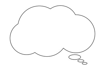 Speech Bubble, Cloud Shaped Blank Text Box, Communication Icon
