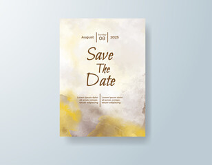 Wedding invitation with abstract watercolor background
