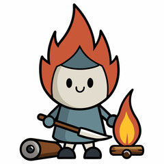 cartoon fire boy