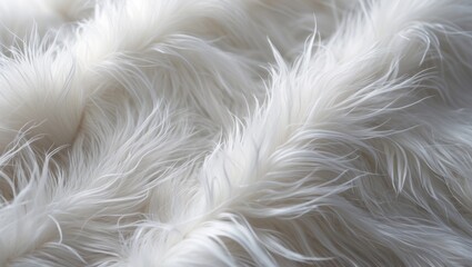 Fototapeta premium A plush white fabric blanket featuring long, fluffy NAP texture