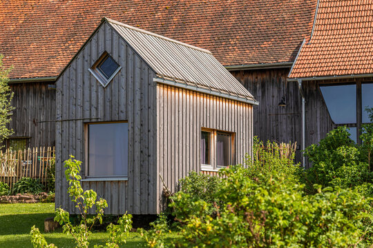 Fototapeta Tiny wooden holiday home in Schoemberg, Black Forest, Germany