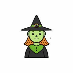 halloween witch with a broom