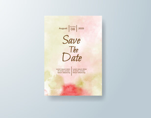Wedding invitation with abstract watercolor background