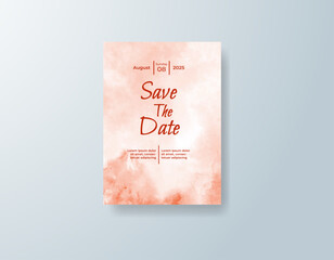 Wedding invitation with abstract watercolor background