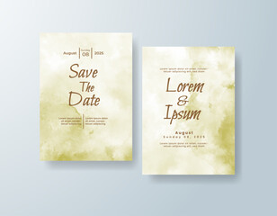 Wedding invitation with abstract watercolor background