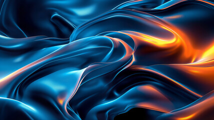 Dark colorful abstract wavy wallpaper. Curvy background with modern colors. Generative ai