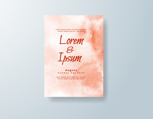 Wedding invitation with abstract watercolor background