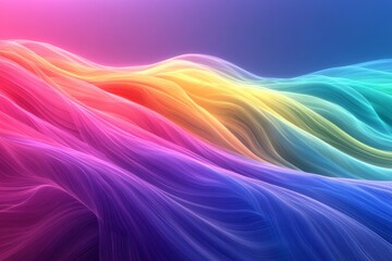 Obraz premium Colorful abstract waves create a mesmerizing flow of vibrant hues across a digital canvas