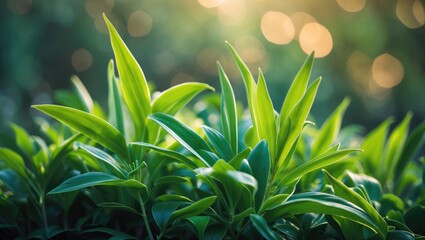 A vibrant orange lily sprout emerging amidst lush green foliage, embodying growth and natural renewal.