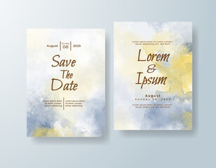 Wedding invitation with abstract watercolor background
