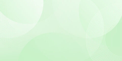 Minimalist soft Abstract Background in Gradient green and white Tones with Circles. Circle effect style geometric, abstract background.