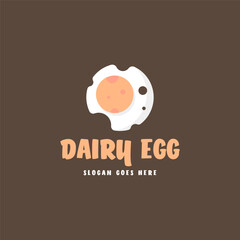 Egg dairy product logo template