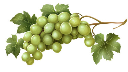 Obraz premium Bunch of green grape with leaves png fresh grapes png green grape cluster png fruit bunch png natural grapes png healthy fruit png garden grapes png vine grapes png transparent background image