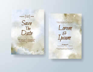Wedding invitation with abstract watercolor background