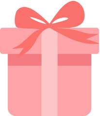 Pastel Pink Gift Box with Red Ribbon