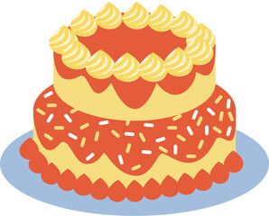 Two-Tier Orange and Yellow Celebration Cake