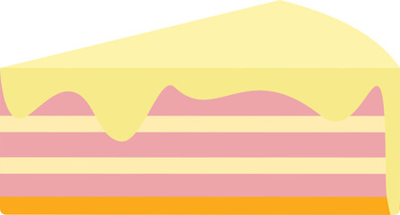 Pink Frosted Cake Slice