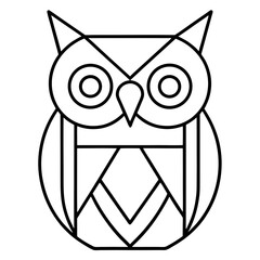 Obraz premium Modern Owl Icon with Geometric Eyes in Monoline Style