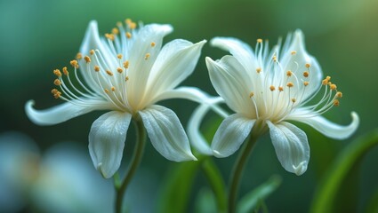 Obraz premium Bugs on a beautiful white floral bloom