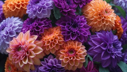 Abstract dark flower pattern with blue and orange hues for wallpaper