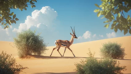  Wildlife: gazelle and antelope species in Dubai's desert islands © AkuAku