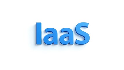 Innovative cloud computing model IaaS written in blue letters on a plain background