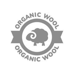 Organic wool vector label. Sheep natural wool icon.