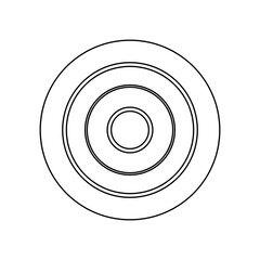 Naklejka premium A large black outline checker game symbol on the center. Illustration on transparent background