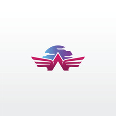 Letter A for Airplane logo design template