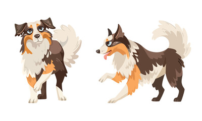 A collection of Colorful Pixel Art Dogs depicted in various Playful and dynamic Poses