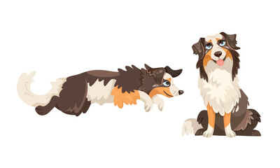 Adorable and cute pixel art portraying playful and relaxed dogs in various charming styles