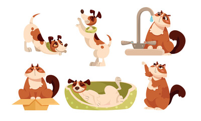Playful Pets Adorable Dogs and Cats captured in delightful poses full of joy and fun