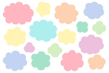 パステルカラーの雲形のフレームセット
